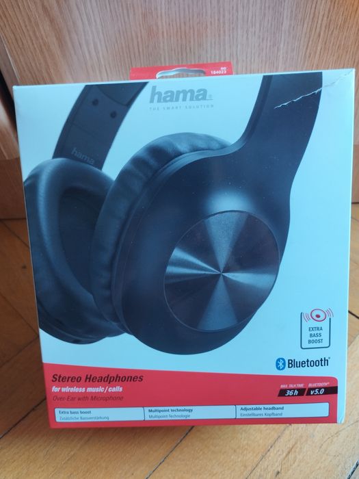 Căști Hama Bluetooth 5.0 Over-Ear cu Microfon, Extra Bass, 36h autonomie – ca noi
