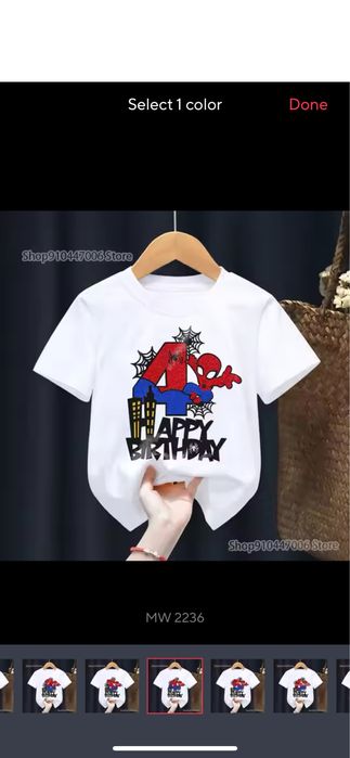 2 бр. бeли тениски Happy Birthday, 4 години Spiderman