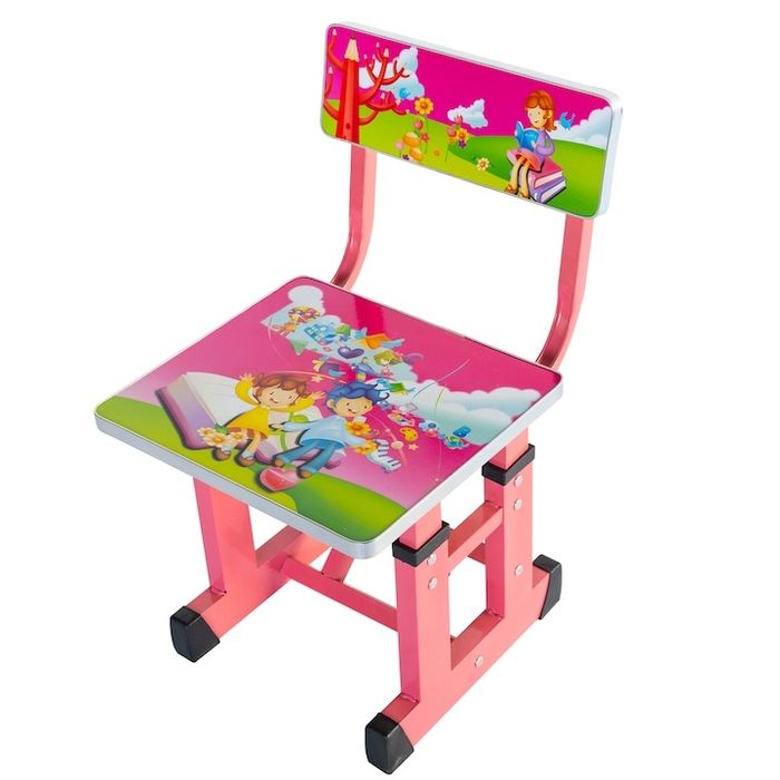Детски дървено Бюро със стол за деца, дизайн розов цвят