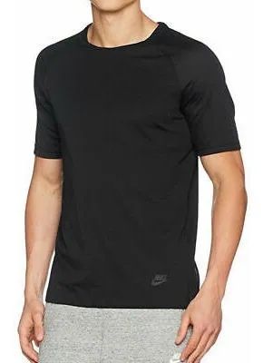 Nike Mens Sportswear tech Bonded Short Sleeve Top Shirt Black Size L