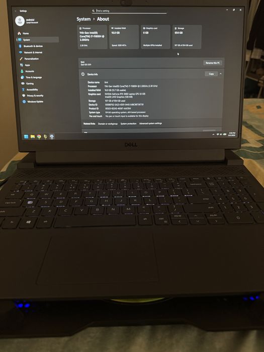 Laptop gaming DELL G15 - RTX 3060+i7 11800H