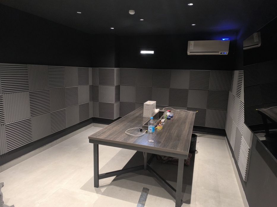 Акустика, звук, студия, поролон, панел