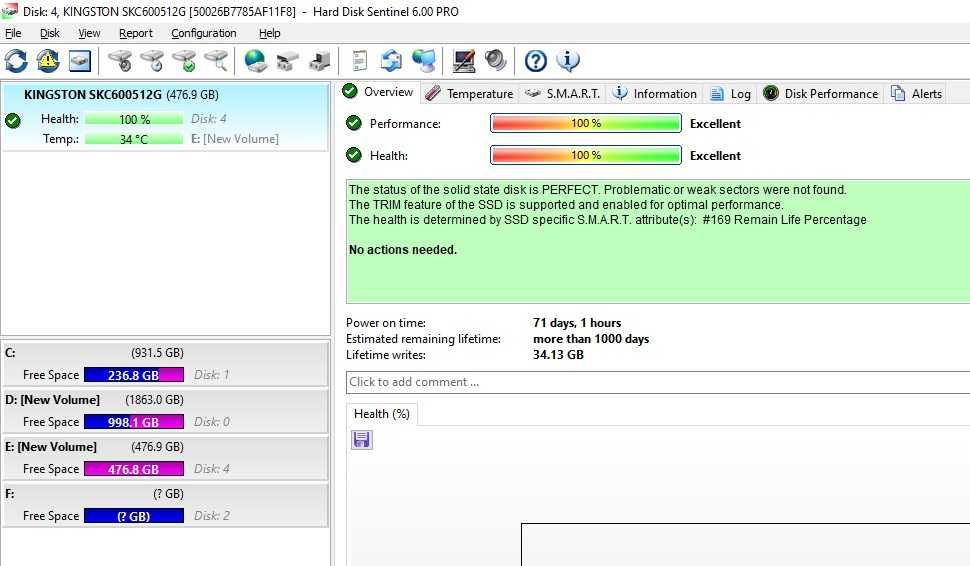 Solid-State Drive (SSD) Kingston 512GB SATA3 KC600 2.5" (SKC600/512G)