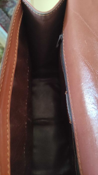 Маркова италианска чанта от естествена кожа в кафяв цвят