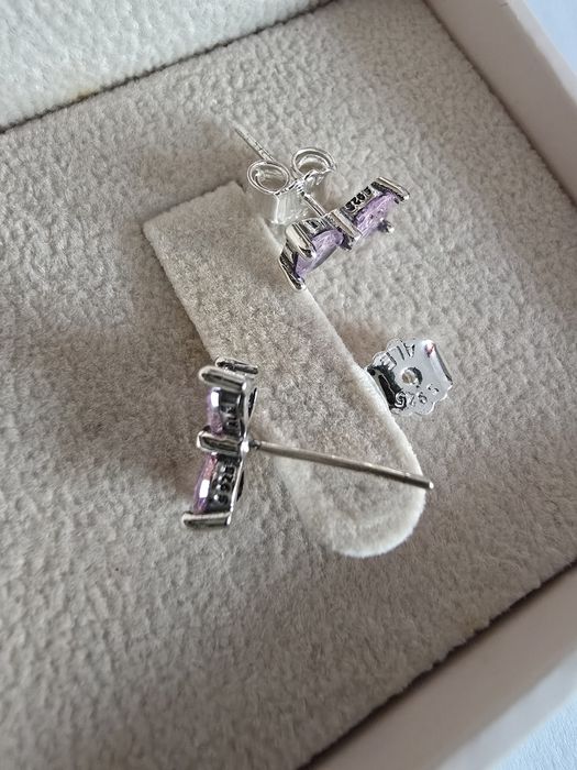 Cercei argint S925 fundite roz