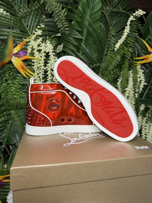 Christian Louboutin High Red Glossy Spikes