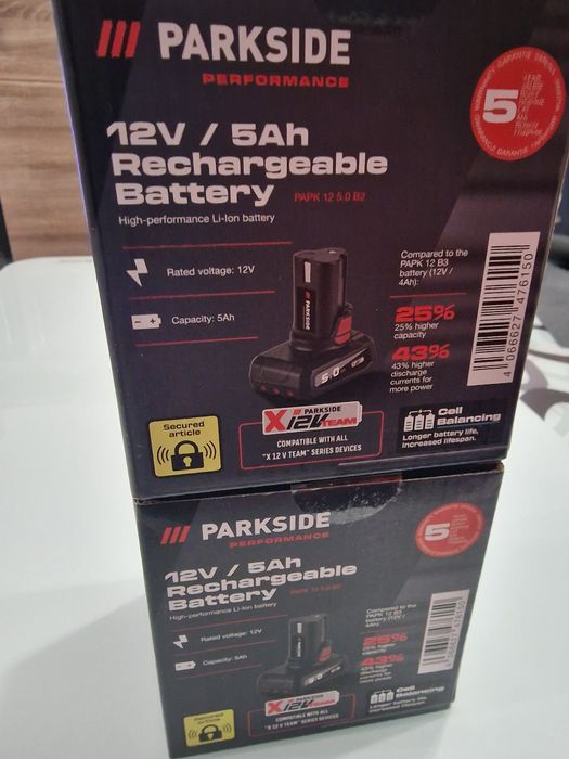 Parkside батерии 12V 5AH - нови