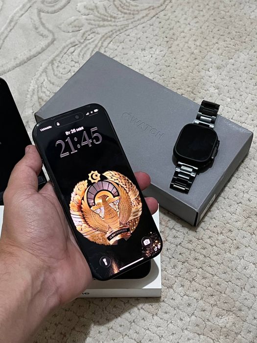 Iphone 16 pro 512 gb Black Titanium , Apple Watch Ultra 2 46mm Black T