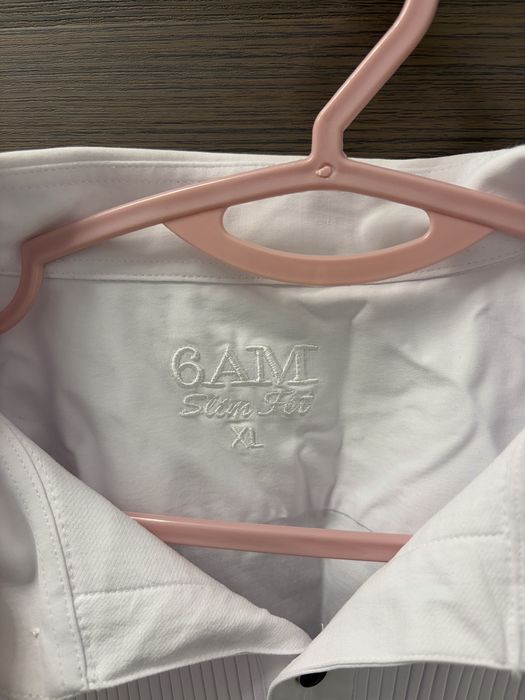Camasa alba 6AM cu plastron 100% bumbac