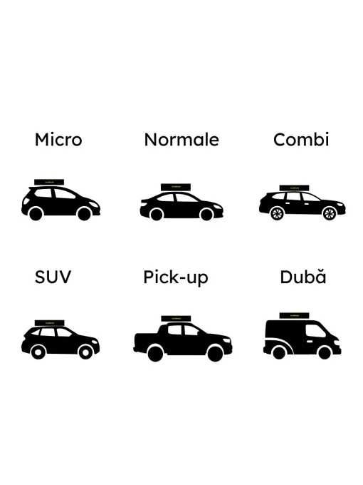 Cort de acoperiș auto CampTalk Silence M pentru 2-3 persoane, 160x210 cm, 58 kg, carcasă rezistentă din ABS, compatibil autovehicule mici, SUV și 4x4