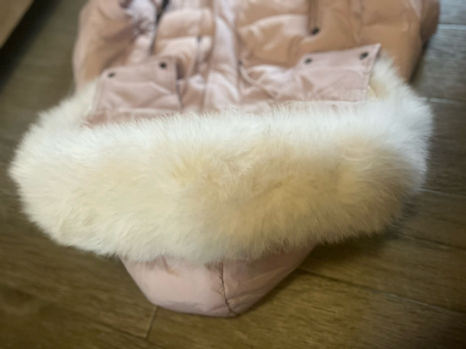 Зимно яке с обемна яка от естествен косъм лисица