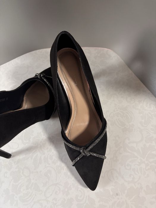 Туфли блестящие и замшевые