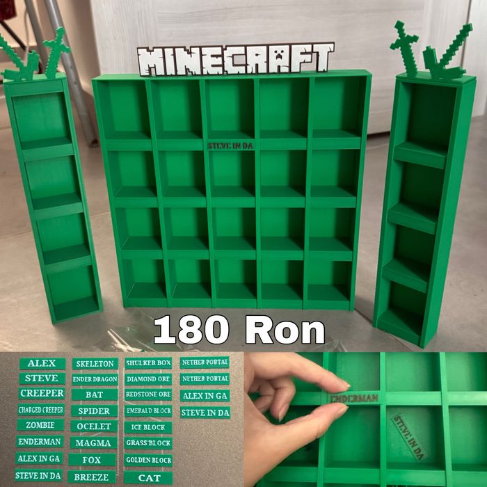 Box / Suport / Stand MINECRAFT pentru figurine Kinder Joy