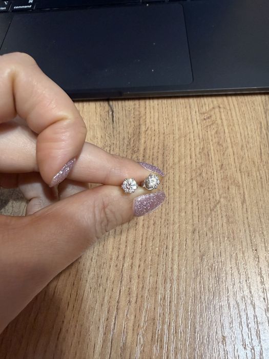 Пусеты с муасаннитом, 0,5 карат