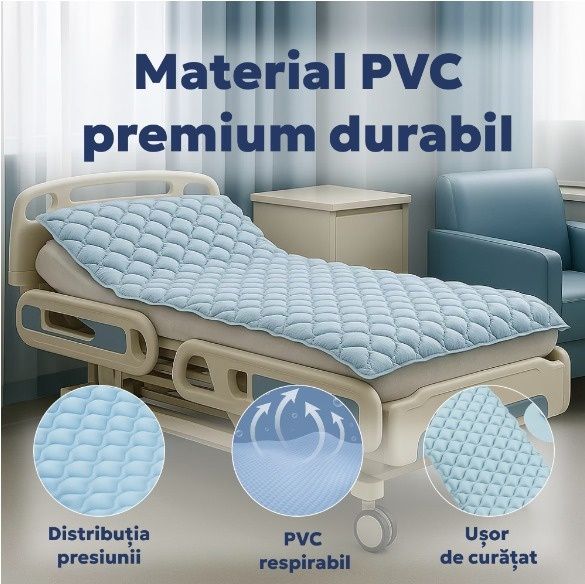 Saltea antiescara cu compresor silentios Alhena, albastra, 200x90 cm, functionare static sau alternativ, neutilizata