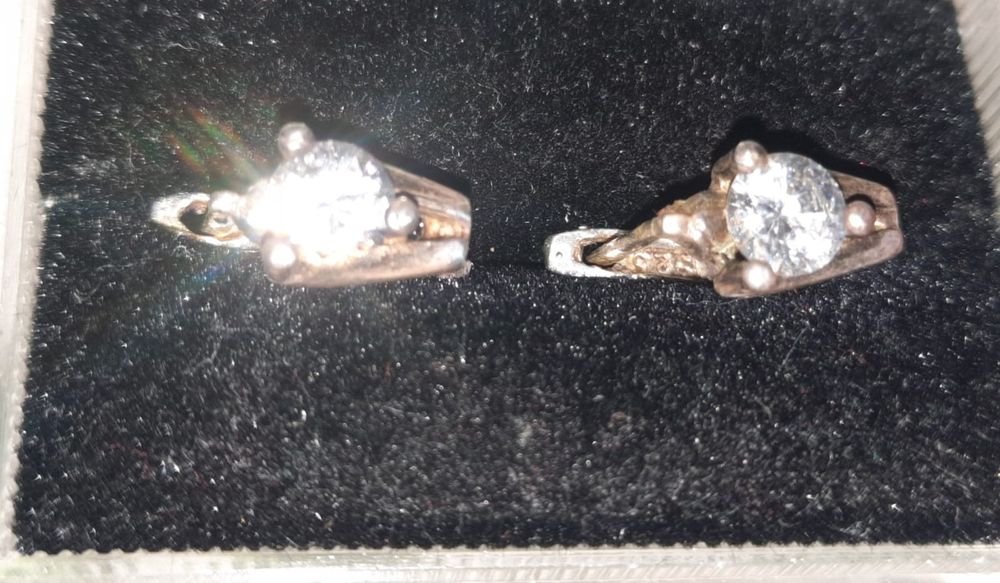 Серьги редкие Серебро 925 циркон