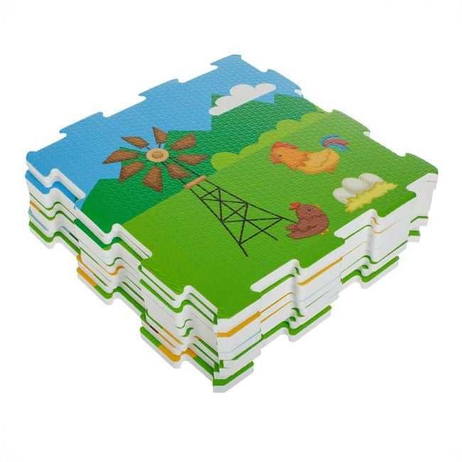 Детски пъзел за под с ферма и животни, 30.7x30.7 см (9 части)