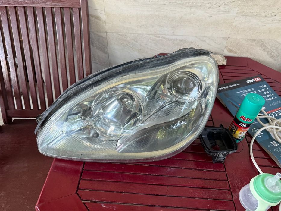 Левая фара  рестайлинг мерседес w220, лиса