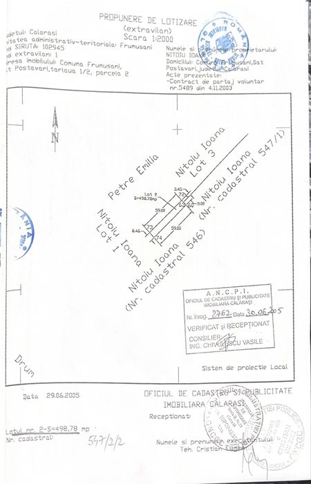 Frumusani/Postavari Vanzare Teren Lot 498 mp Teren