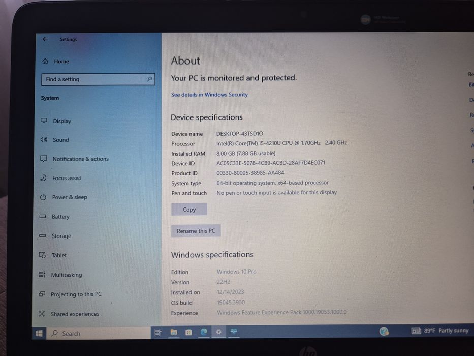 Vand Laptop HP ProBook i5-4210U