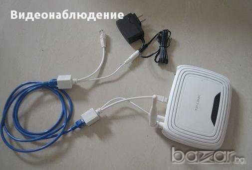 PоE Injector РоЕ Splitter Ethernet LAN Захранване ПОЕ Инжектор Сплитер Захранващ Kомплект за IP Камери Захранващи се по Ethernet LAN Мрежови Кабел