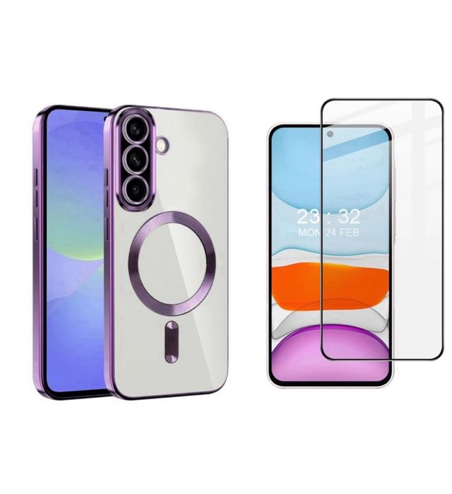 Samsung S23 FE S24 FE S25 FE Husa Magnetica + Folie Sticla Esd Clara