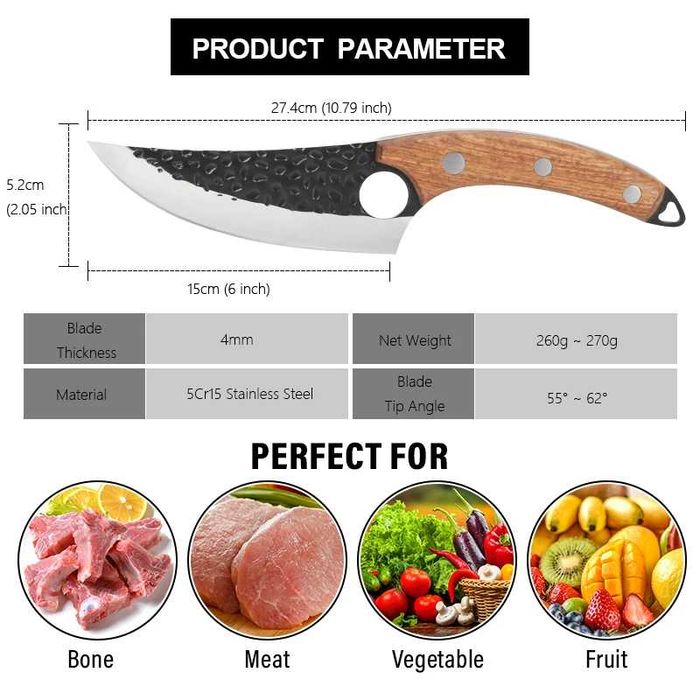 Cuțit din oțel inoxidabil forjat manual  - Transport gratuit