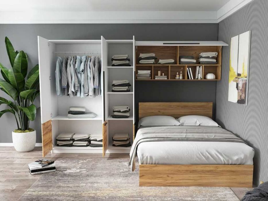 Set Dormitor Timea 3.05m cu pat incadrat - Transport Gratuit