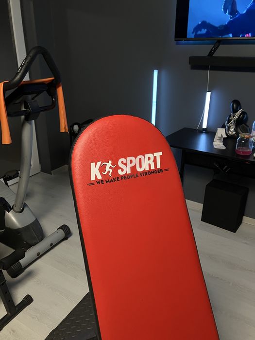 Banca reglabila fitness, k sport, culoare rosu, negru, in stare buna