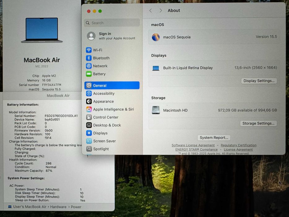 13.6' CTO 2022 Apple MacBook Air M2 16GB RAM/1TB SSD/Бат 16ч