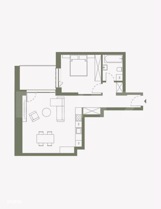 Apartament 2 cam, 58 mp, Ansamblu rezidential de TOP- TVA INCLUS — fotografia 3