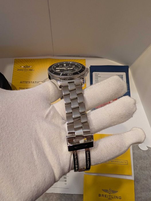 Промо! Breitling SuperOcean 42mm A17364 Black diver часовник