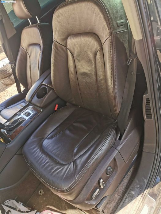 Interior 5 Locuri Piele Maro Brown Scaune Fata Stanga Dreapta Electrice cu Incalzire si Bancheta Spate cu Spatar Audi Q7 4L 2007 - 2015 [K7129]