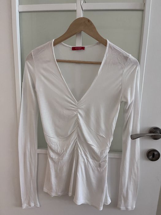 Бяла блуза Guess, размер XS