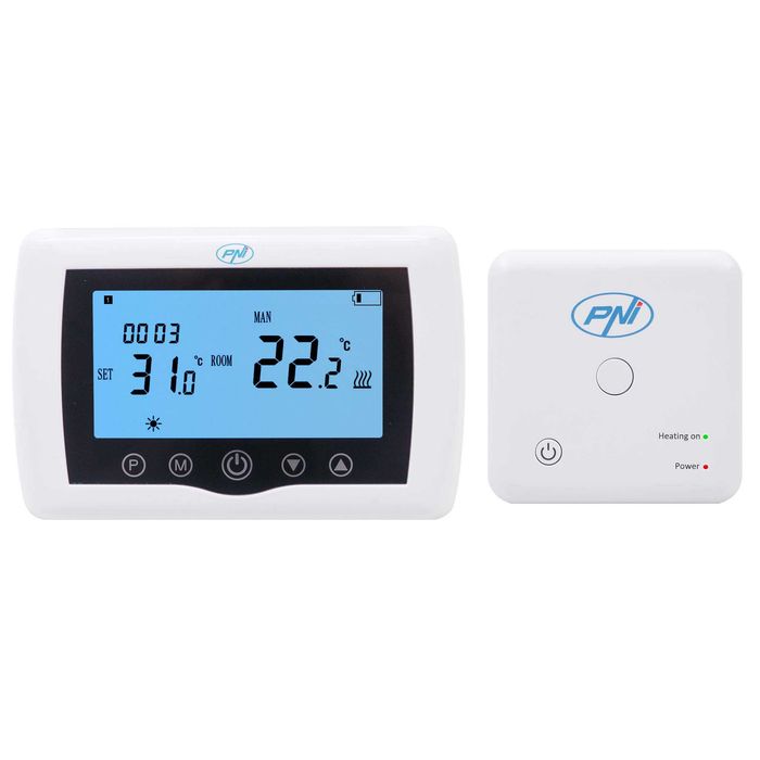 Termostat inteligent PNI CT36 fara fir, cu WiFi, mod vara-iarna, control prin Internet, pentru centrale termice