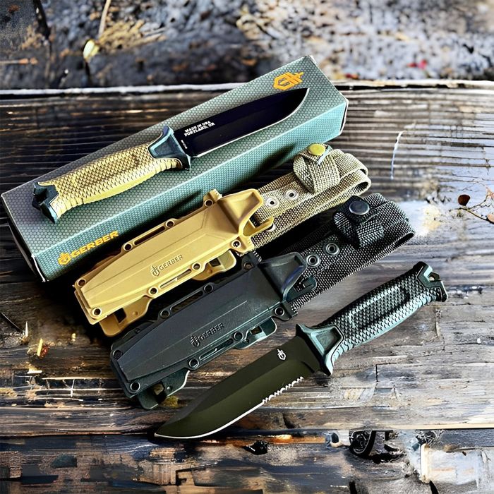 ловен нож тактически за оцеляване военен GERBER комбинирано острие