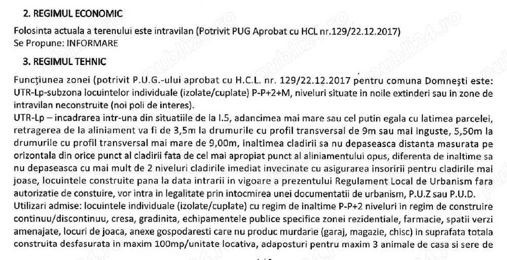 Teren de vanzare Domnesti