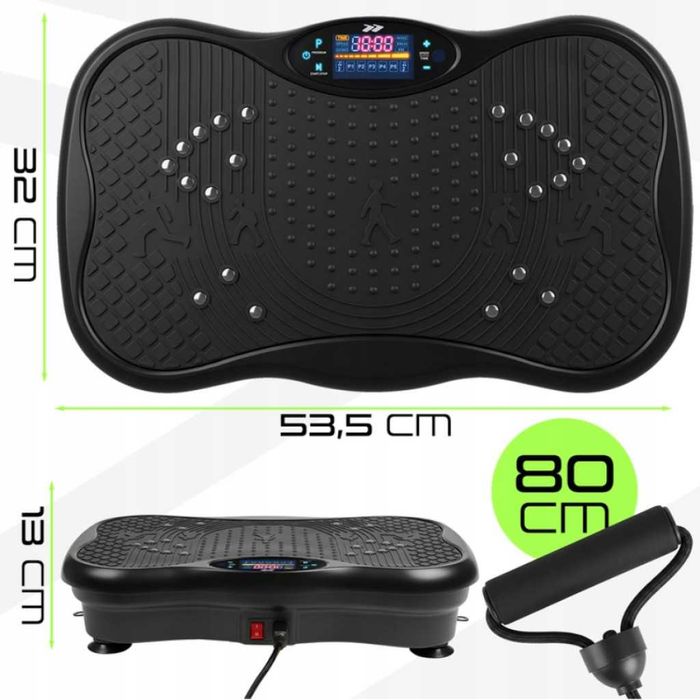 Вибрационна платформа 150W с Bluetooth, дистанционно и ластици – до 150 кг