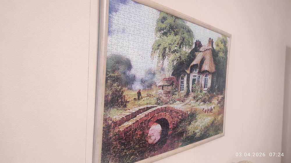 АРТ пъзел нов РАМКИРАН "Къща сред зеленината" - Рент Уитхар