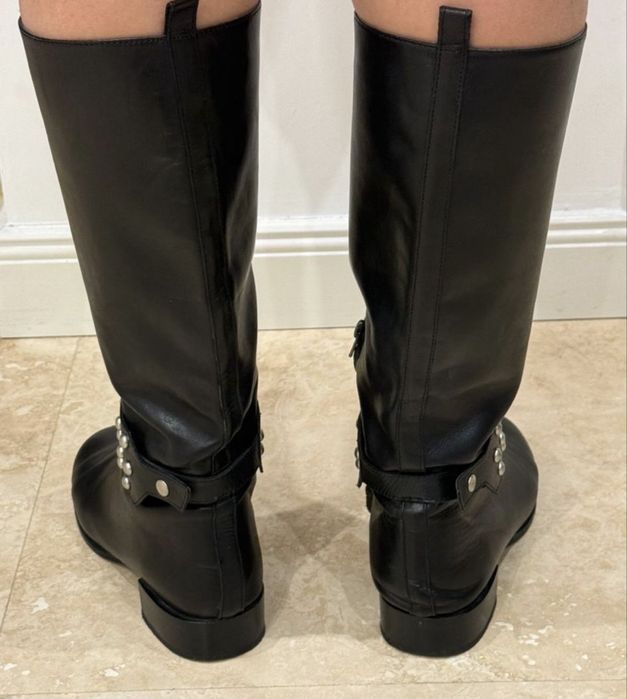 Cizme Piele Zara cu Catarama Metalica