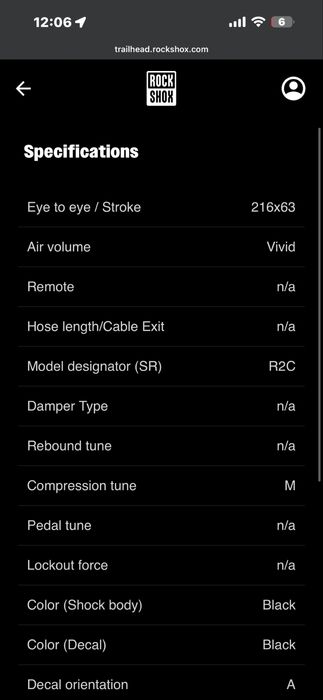 Rockshox VIVID 216x63.5