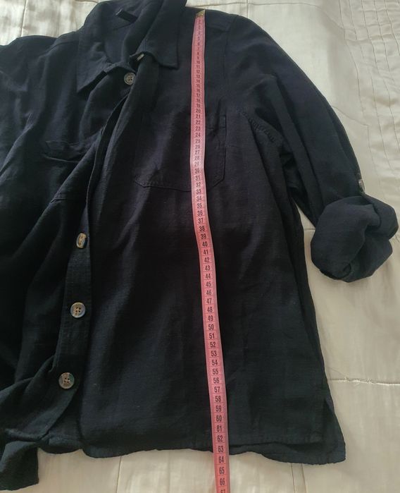 Cămașă damă neagră Chicoree vâscoză si IN oversized XL M L casual office minimalist