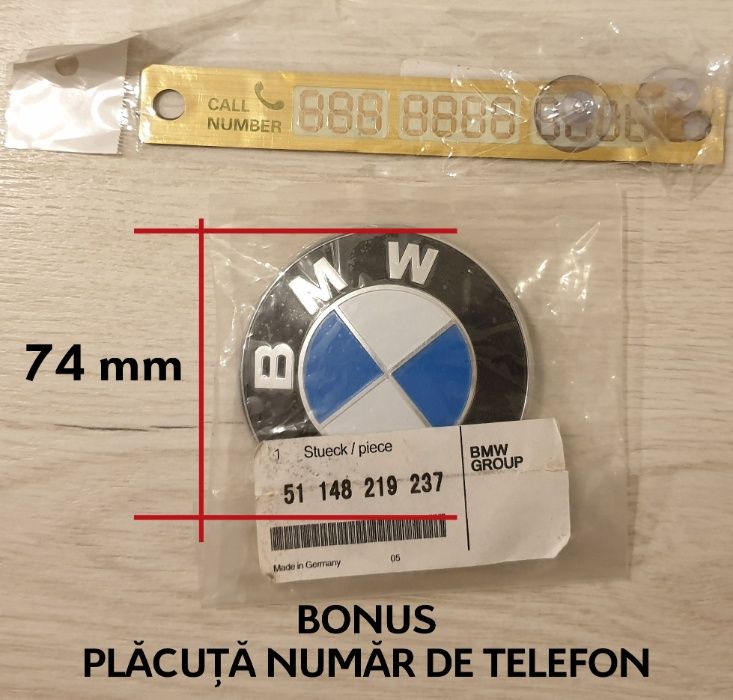 Emblema capota 82mm & 74mm si CAPACELE jante 68 mm + BONUS