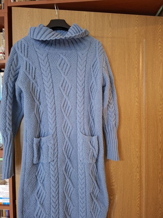 Дълга, плетена, нова рокля