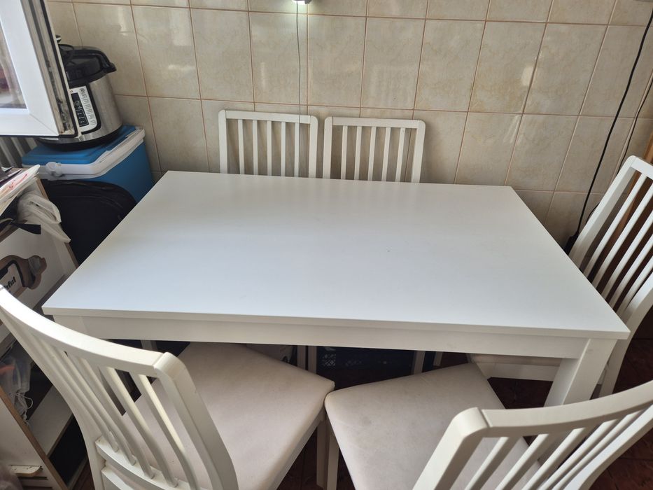Set masa si 6 scaune Ikea Laneberg/Ekedalen 130/190x80cm