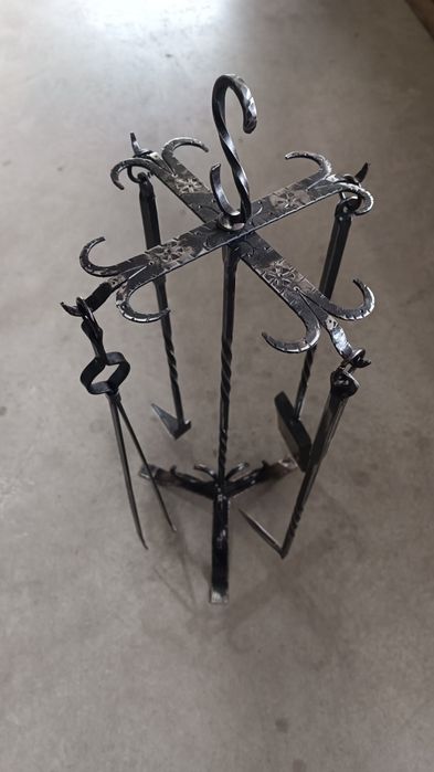 ПРОМО Комплект аксесоари / прибори за камина ръчно ковано желязо