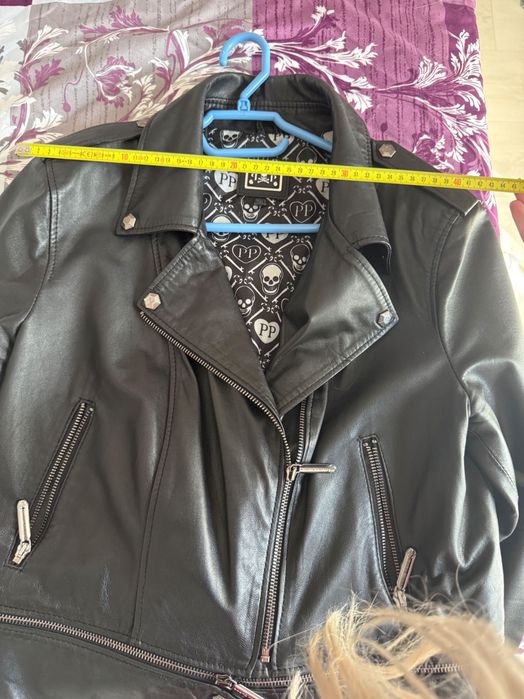 Geaca din piele naturala imitatie Philipp Plein