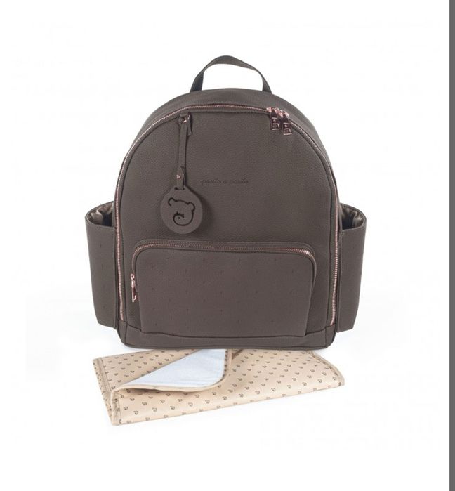 Чанта за количка от черна кожа. Перфектен за подарък за майки.