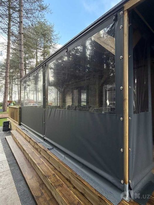 Прозрачные ПВХ-шторы для беседок и террас. Установка гибкого стела