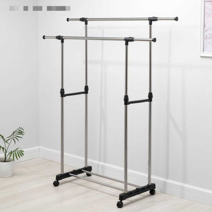 Вешалка напольная гардероб для одежды на колесах 30 кг